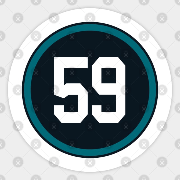 Aaron Lynch Number 59 Jersey Jacksonville Jaguars Inspired Sticker by naesha stores